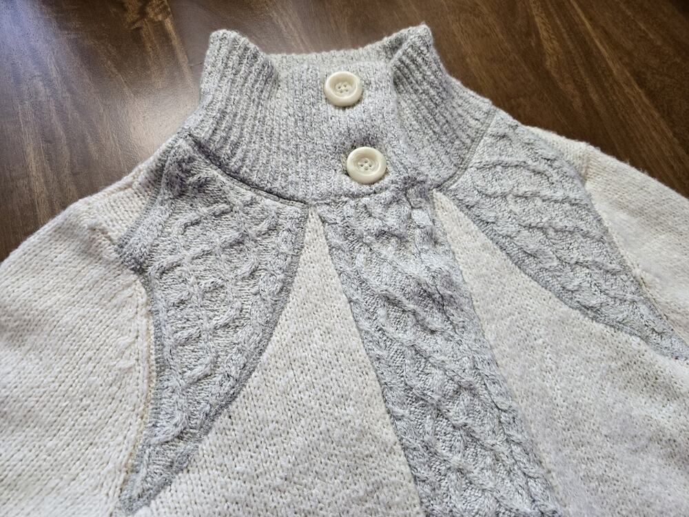 PRANA Women's Angelica Ivory Gray Longline Duster Cardigan Sweater Sz Medium